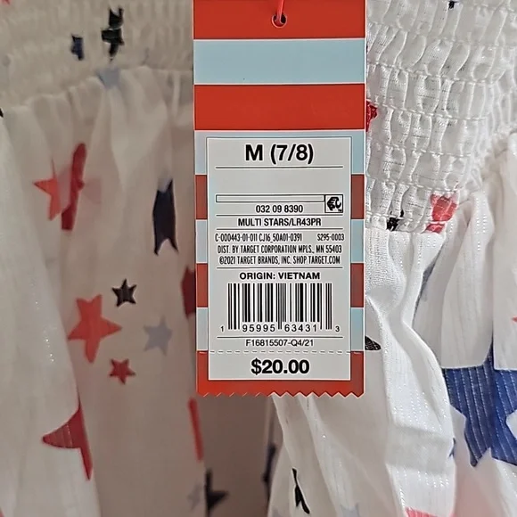 Cat & Jack white summer dress with red and blue multi star summer dress - Picture 10 of 14